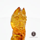 Cognac Amber Carved Boar Figurine